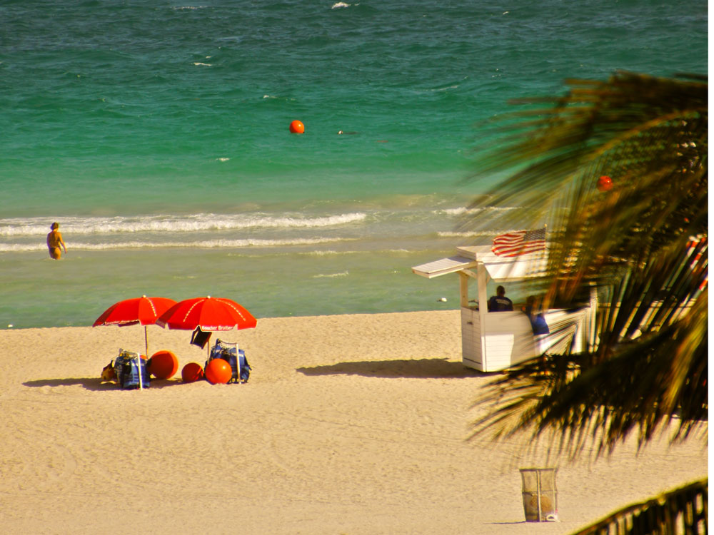 Karibikfeeling am Strand von Miami Beach, Florida